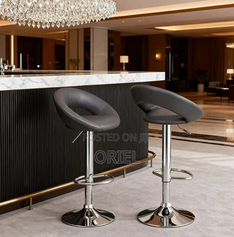 Home Chair; Ergonomic Swivel Leather Home Bar Stool