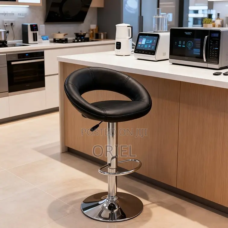 Home Chair; Ergonomic Swivel Leather Home Bar Stool