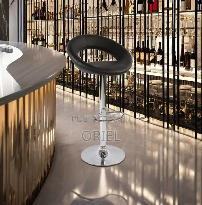 Home Chair; Ergonomic Swivel Leather Home Bar Stool