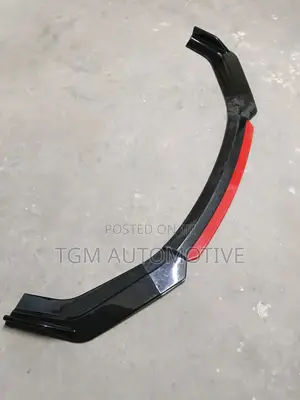 Front Universal Bumper Lip Black Red