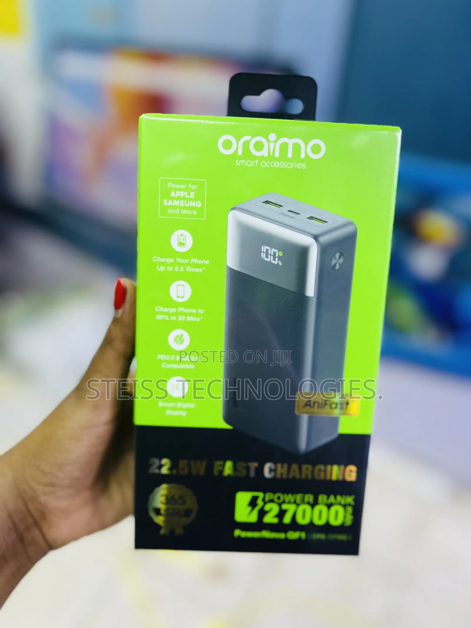 22.5w Oraimo 27000mah Powerbank.