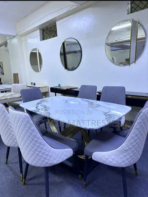 Elegant 6 Seater Dining Set With Marble Top Table + Free Delivery.