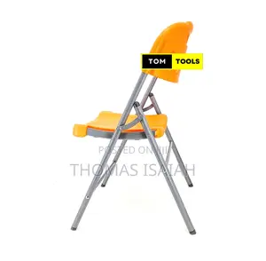Orange Comfortable Heavy Duty Folding Chair With Steel Frame