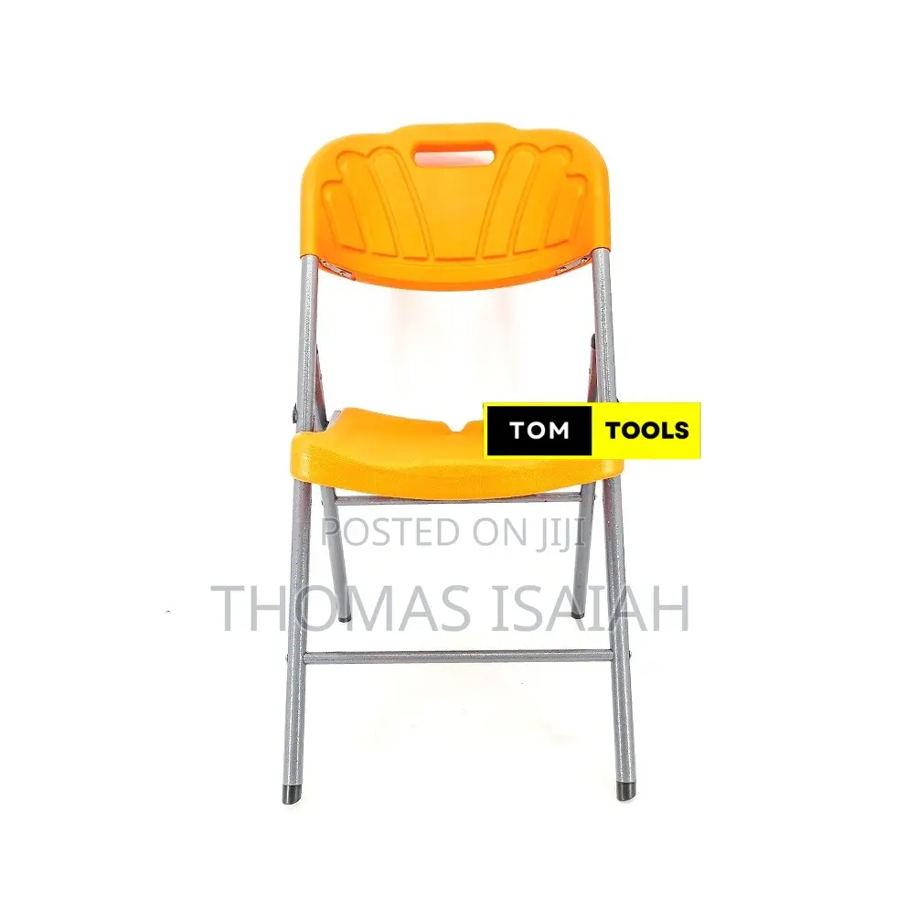 Orange Comfortable Heavy Duty Folding Chair With Steel Frame
