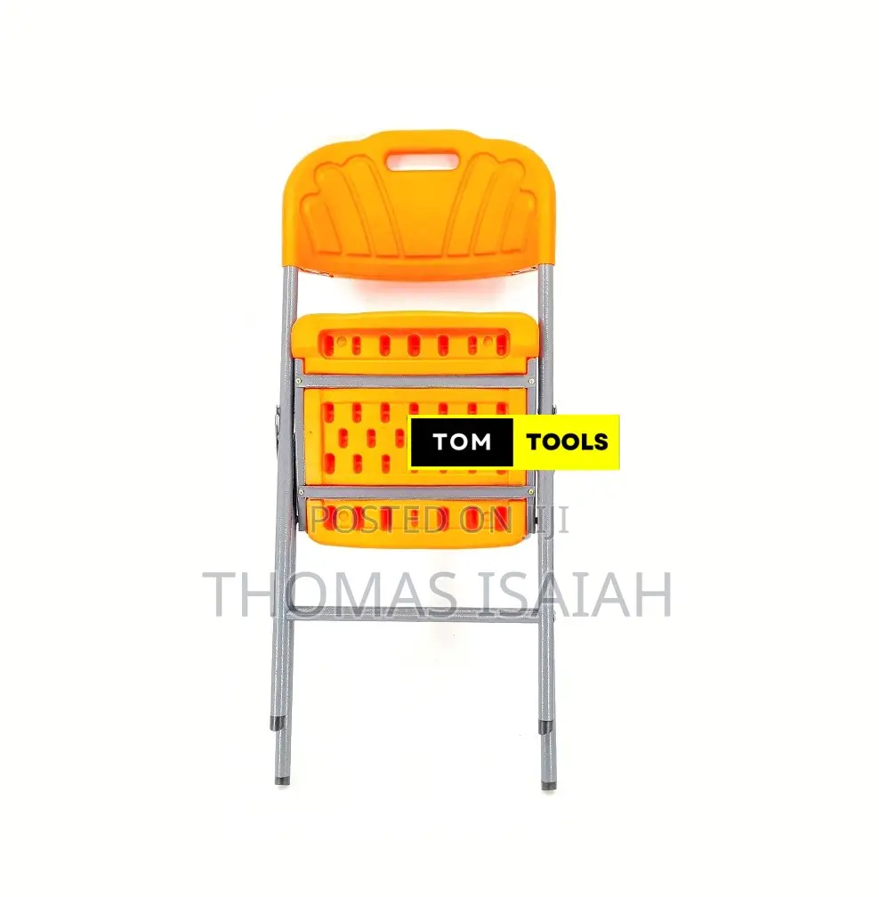 Orange Comfortable Heavy Duty Folding Chair With Steel Frame