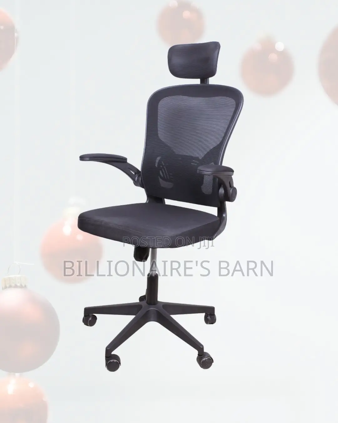 Grey Ergonomic Work Chair • Stable Base, Space-Saving Arms