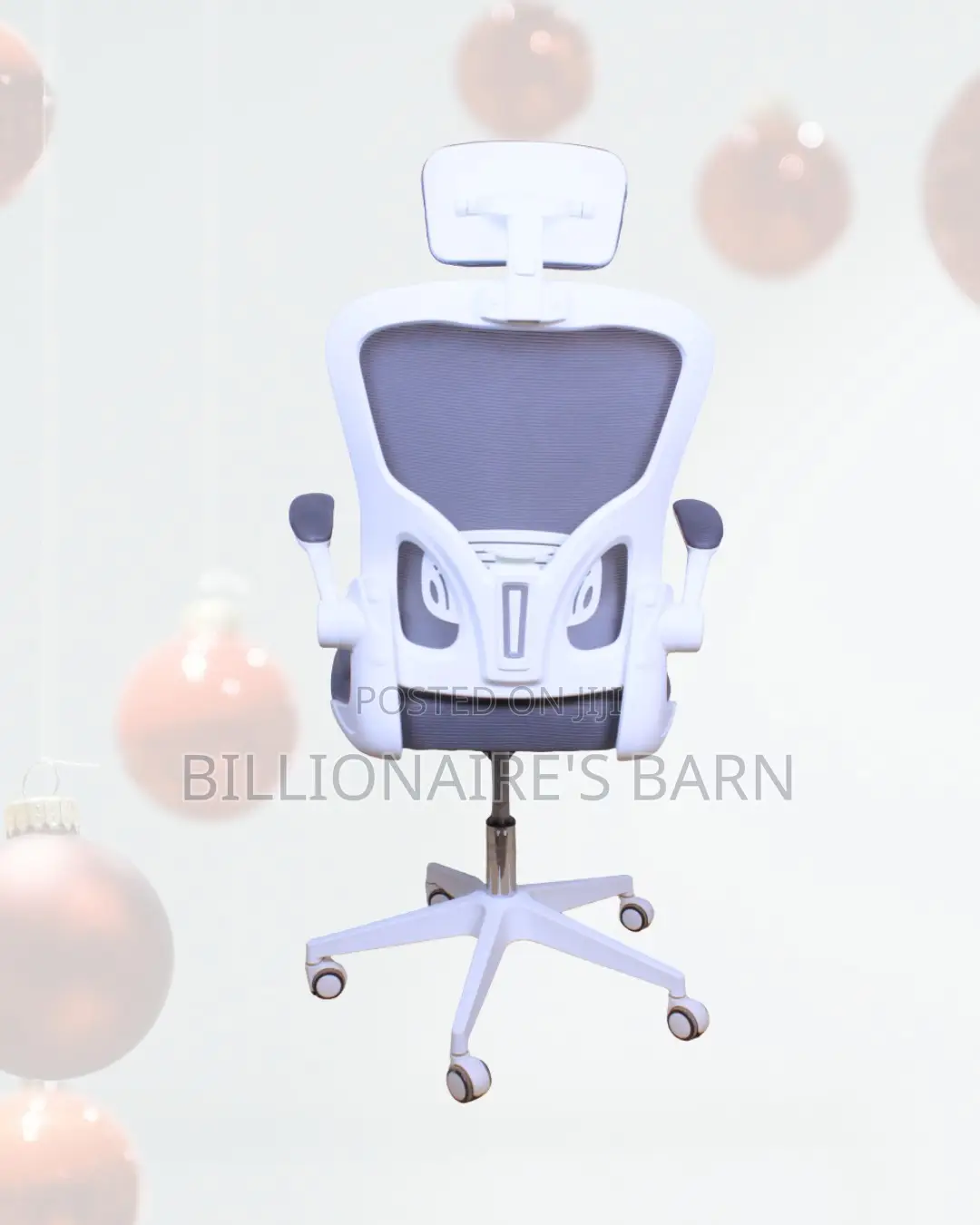 White Ergonomic Work Chair |Executive Finish, Flip-Up Arms Convenience