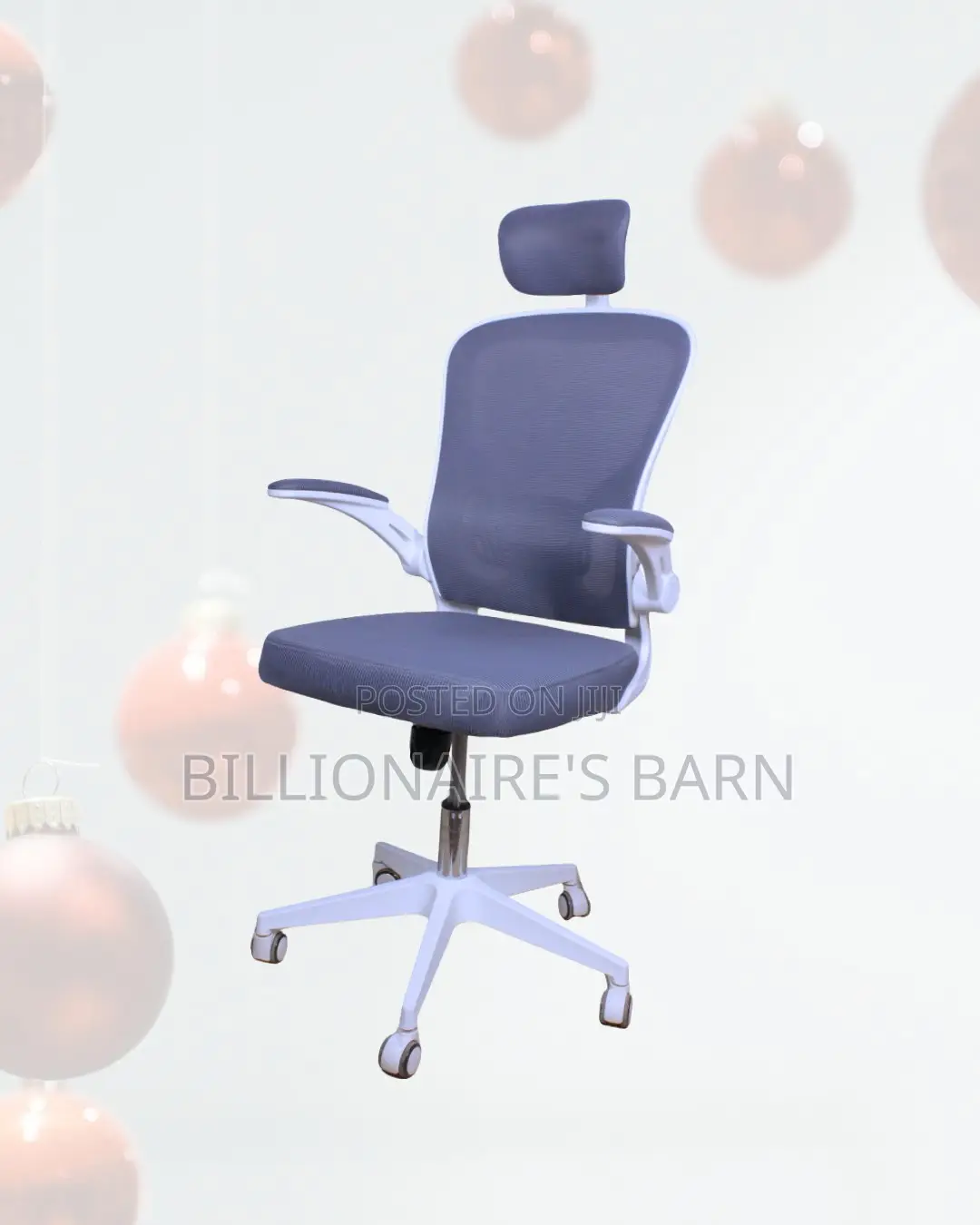 White Ergonomic Work Chair |Executive Finish, Flip-Up Arms Convenience