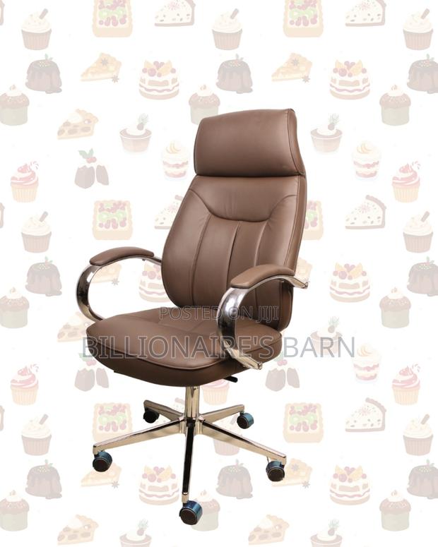 Executive Leather Chair • Comfort Meets Style, Chrome Base Stability - thumbnail 3