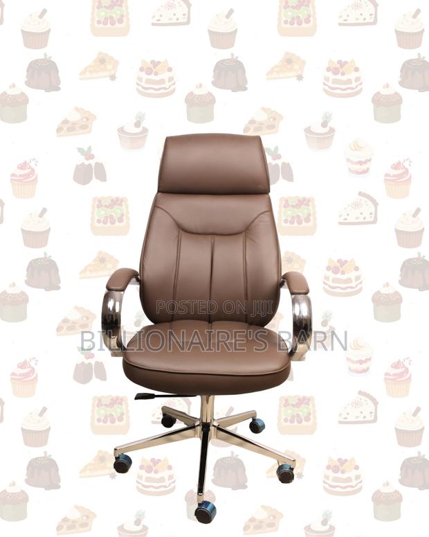 Executive Leather Chair • Comfort Meets Style, Chrome Base Stability - thumbnail 4