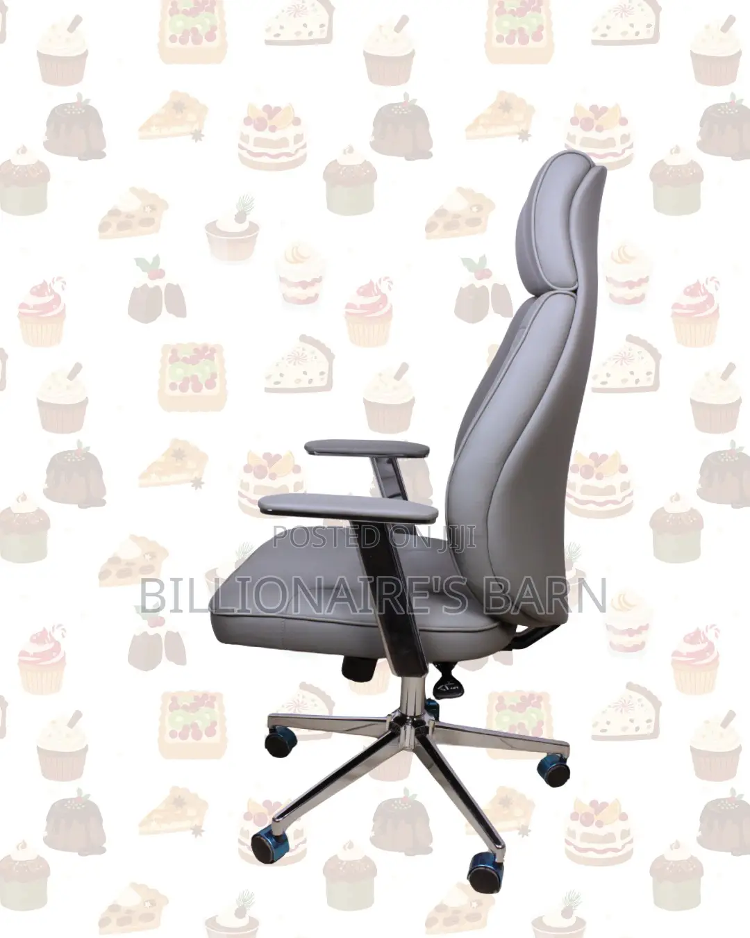 Executive Leather Chair • Easy Adjustments, Strong Chrome Base