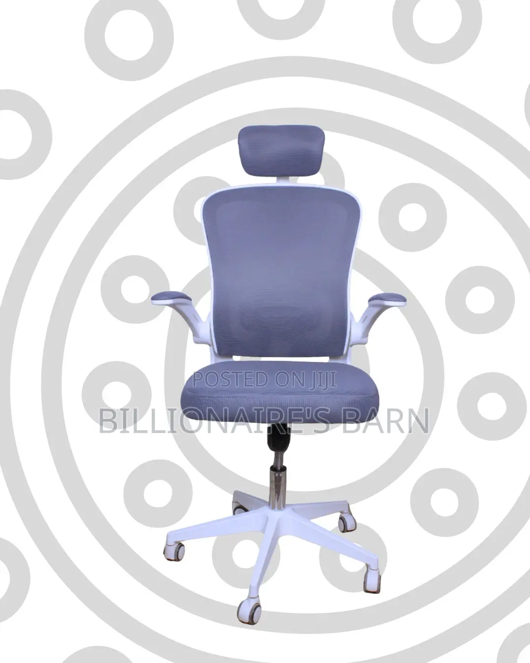 White Office Chair With Flip-Up Arms • All-Day Comfort