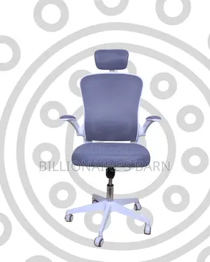 White Office Chair With Flip-Up Arms • All-Day Comfort