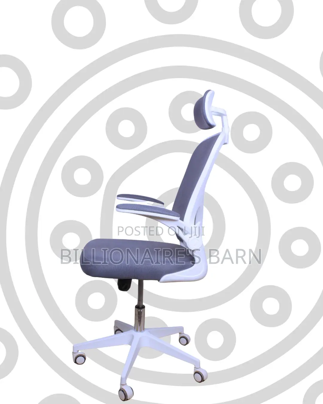 White Office Chair With Flip-Up Arms • All-Day Comfort