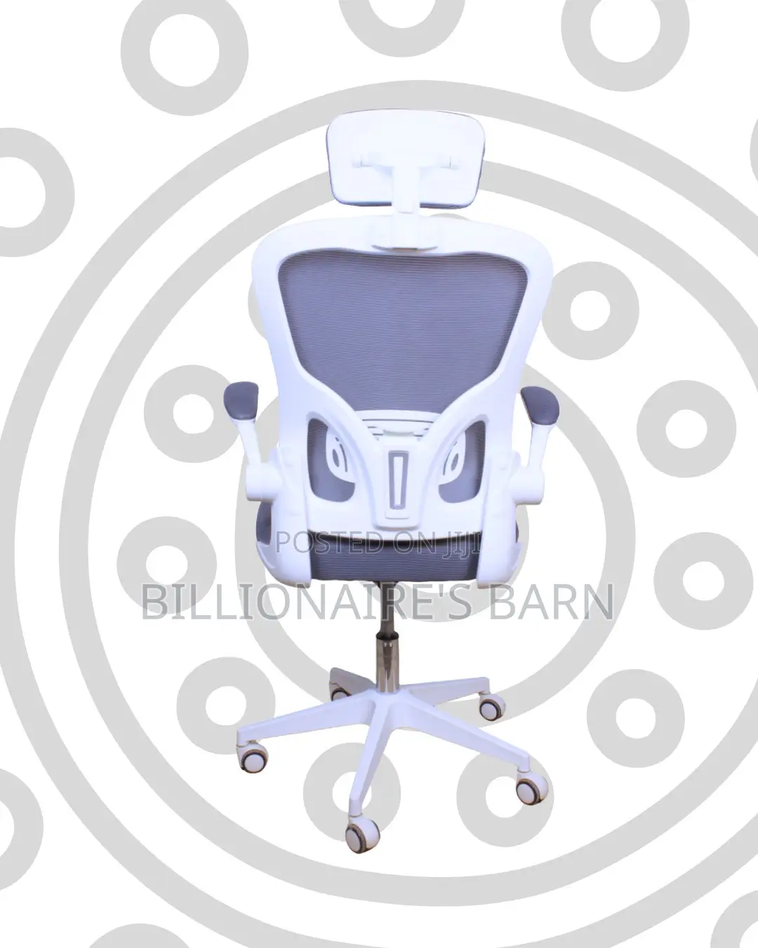 White Office Chair With Flip-Up Arms • All-Day Comfort