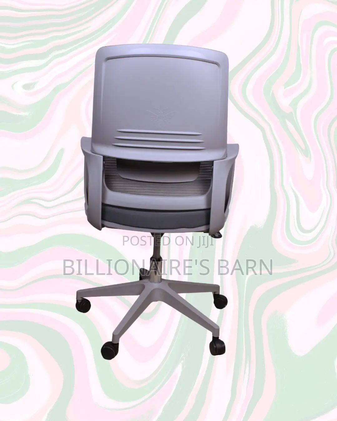 Grey Mid-Back Mesh Office Chair • Space-Saving Fit