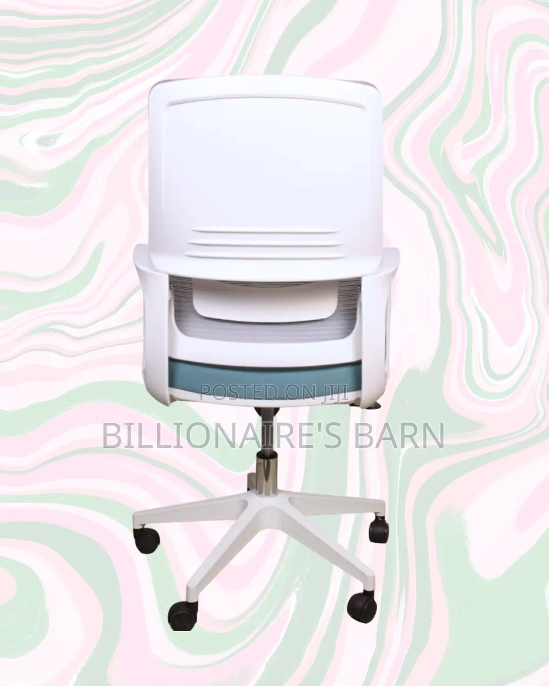 White Mid-Back Mesh Office Chair | Clean Look, Lumbar Support Built-In