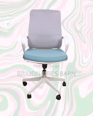 White Mid-Back Mesh Office Chair | Clean Look, Lumbar Support Built-In