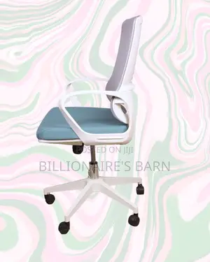White Mid-Back Mesh Office Chair | Clean Look, Lumbar Support Built-In