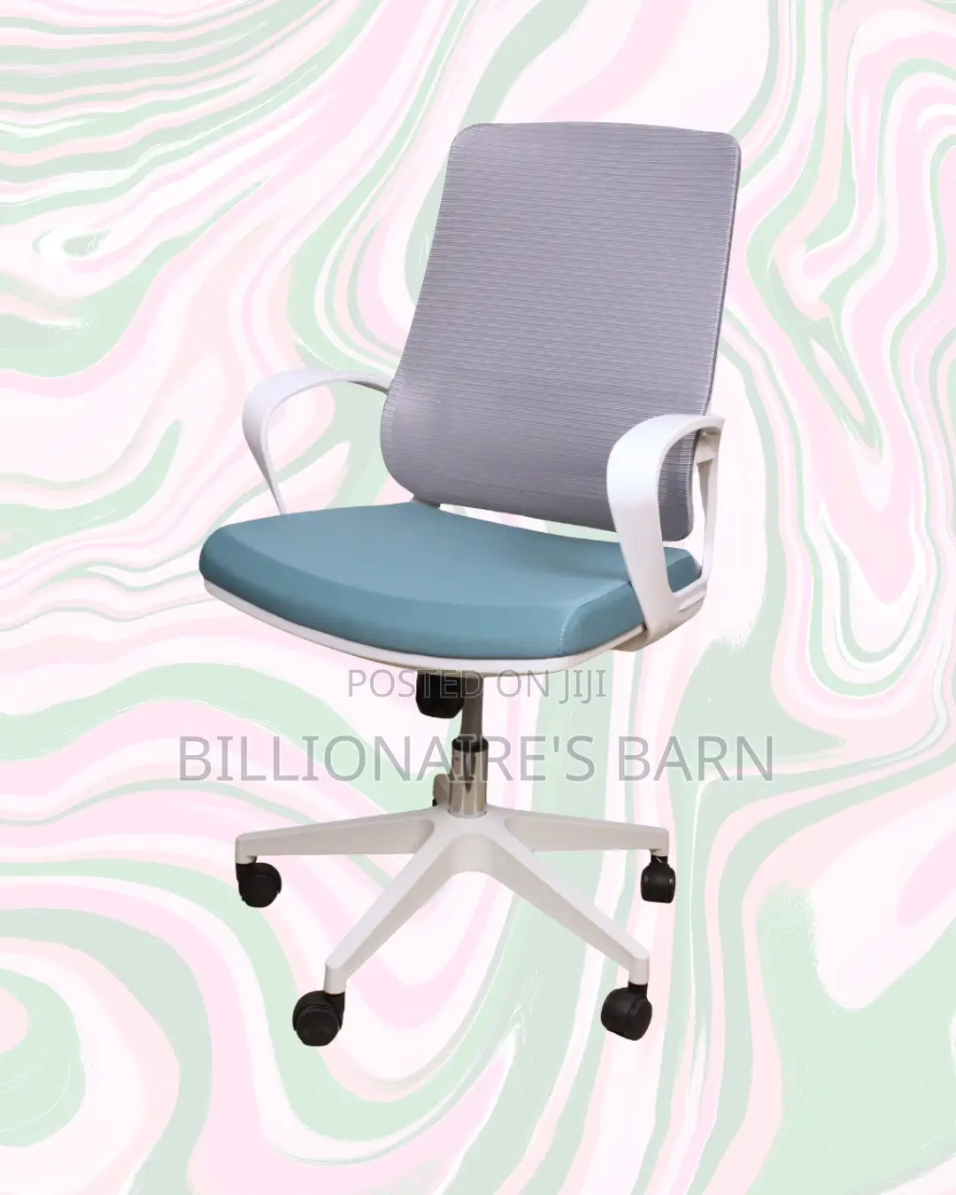 White Mid-Back Mesh Office Chair | Clean Look, Lumbar Support Built-In