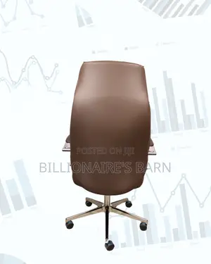 Brown High-Back Executive Leather Chair • Easy Adjustments.