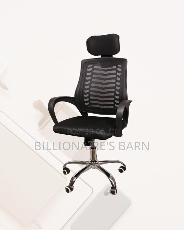 Secretarial Work Chair With Mesh Back — Posture Support, Headrest - thumbnail 2