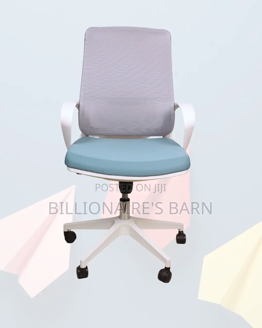 White Mesh Office Chair • Executive Finish, Breathable Mesh Airflow