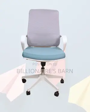White Mesh Office Chair • Executive Finish, Breathable Mesh Airflow