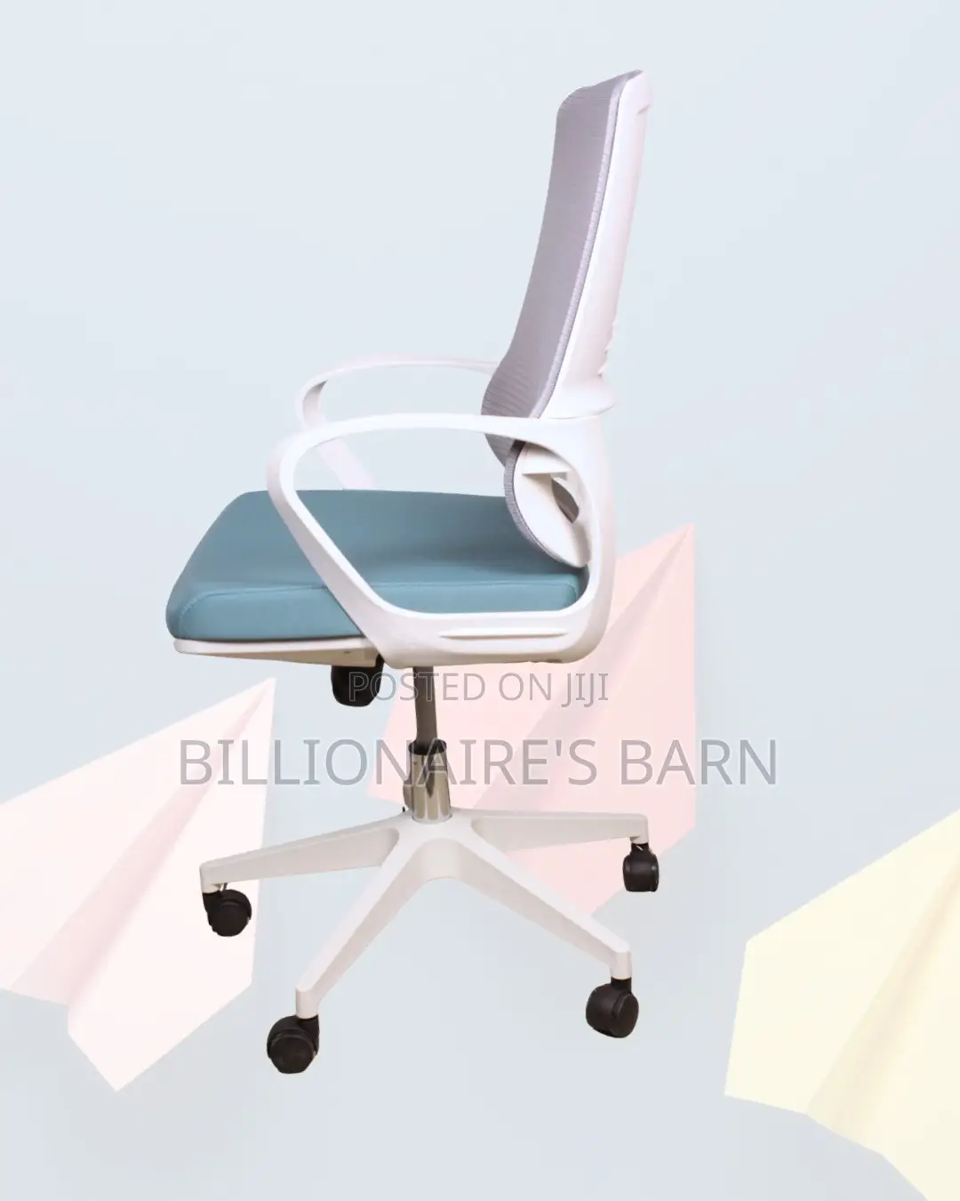 White Mesh Office Chair • Executive Finish, Breathable Mesh Airflow
