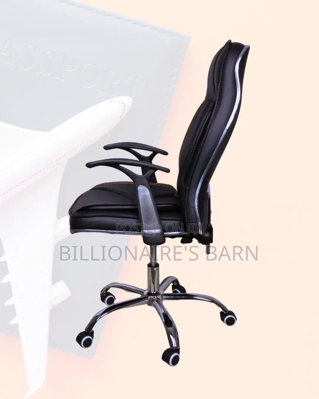 Office Chair High-Back | Easy Adjustments, Premium Leather Finish
