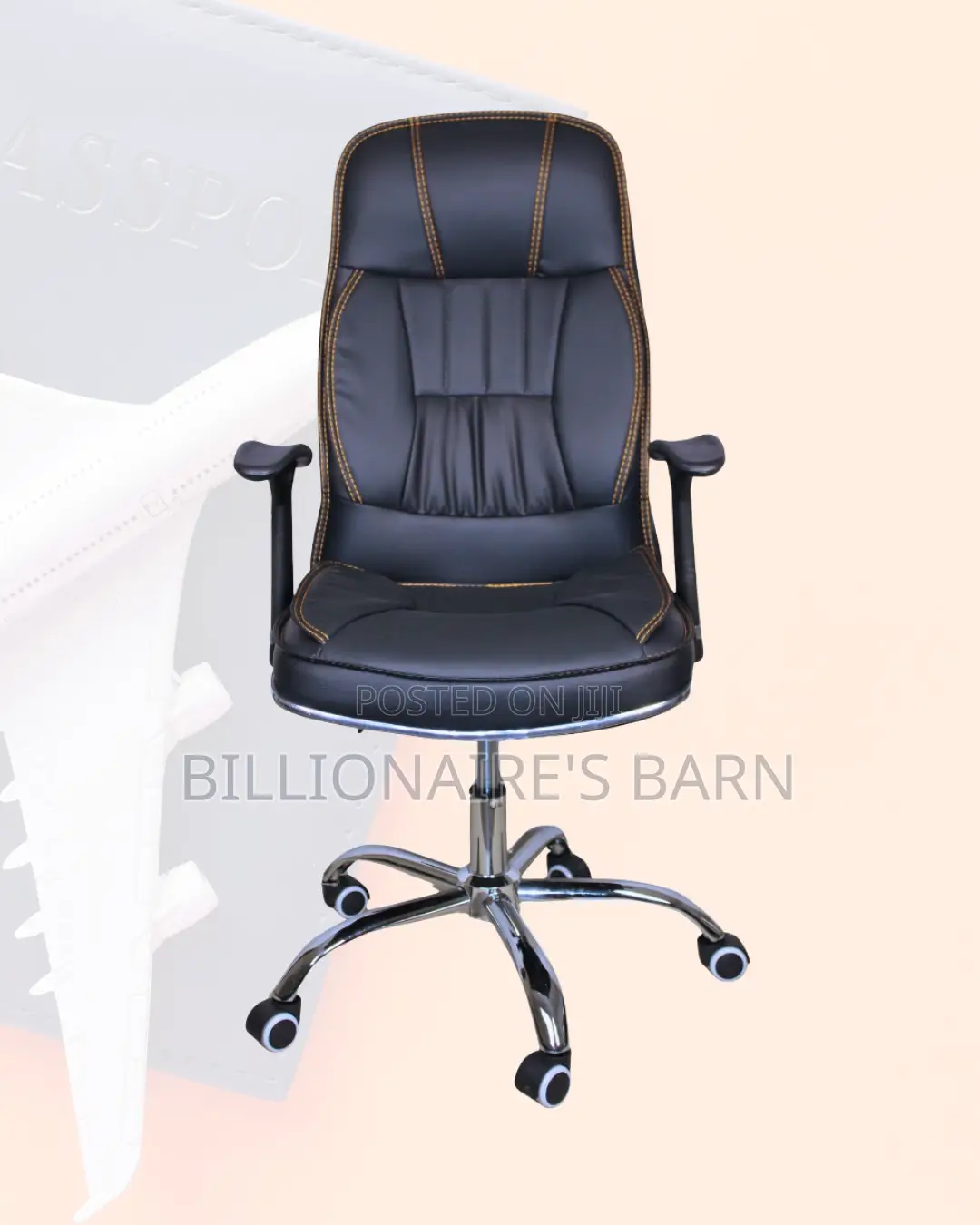 Office Chair High-Back | Easy Adjustments, Premium Leather Finish