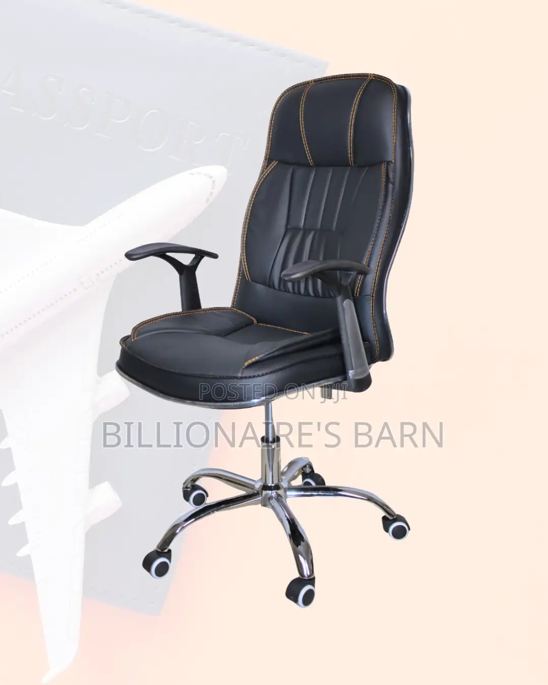 Office Chair High-Back | Easy Adjustments, Premium Leather Finish