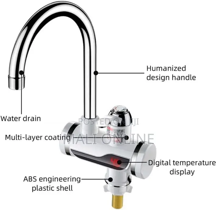 3000w Digital Tankless Instant Water Heater Faucet Hot Cold Electric