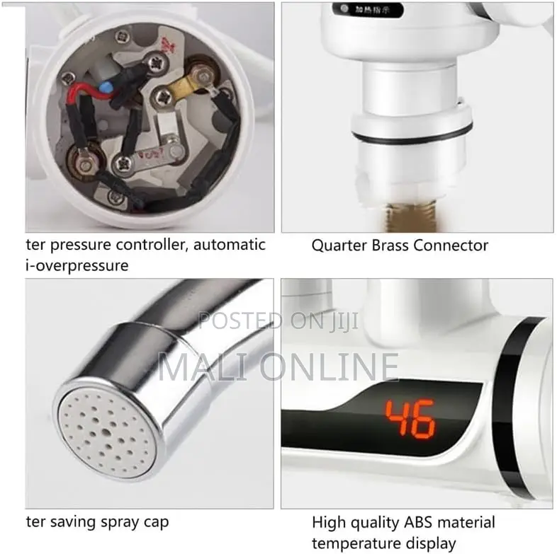 3000w Digital Tankless Instant Water Heater Faucet Hot Cold Electric