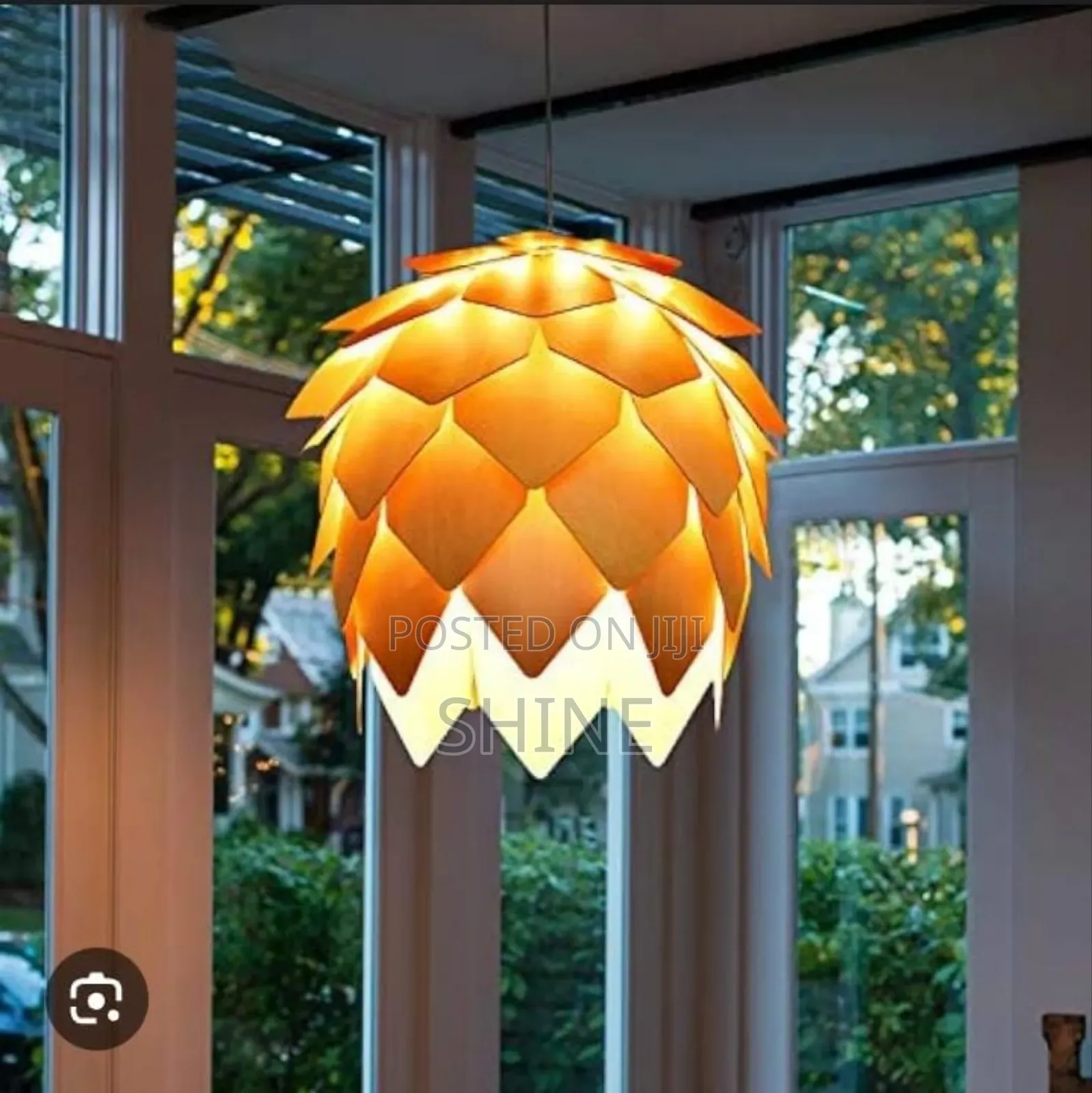 Wooden Pinecone Pendant Light