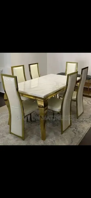 Classic 6 Seater With Marble Top Dining Table + Free Home Delivery.