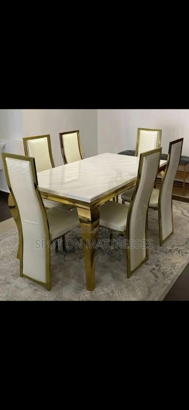 Classic 6 Seater With Marble Top Dining Table + Free Home Delivery.