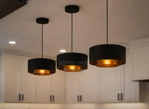 Modern Black and Gold Fabric Design for Kitchen Counter