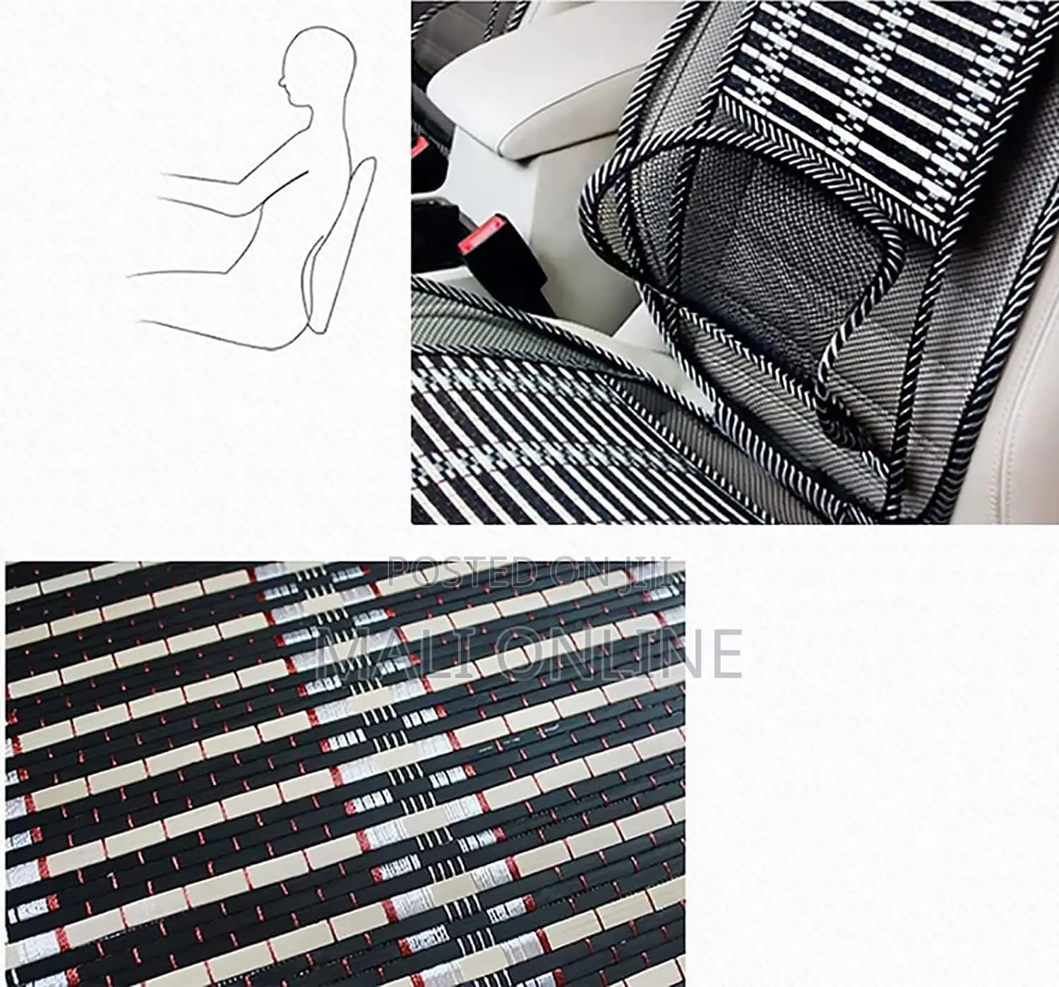 Breathable Ergonomic Car Seat Cushion Ventilated Mesh Massage Pad