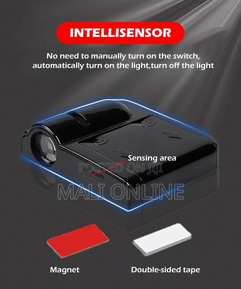 Wireless Led Car Door Logo Projector Lights 2pcs Magnetic Sensor