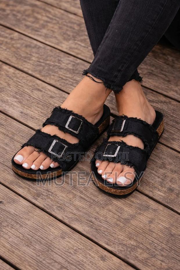 Black,Beige,Blue Purple Denim Sandals