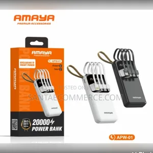 Amaya Apw-01 Power Bank 20000mah Fast Charging With 4 Lines