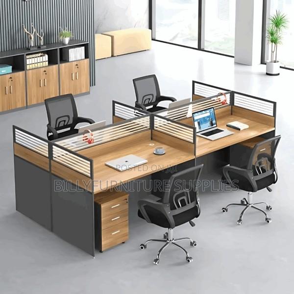 4 Way Brown Workstation - thumbnail 2