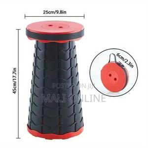 Portable Telescopic Folding Stool Adjustable Plastic Chair - thumbnail 2