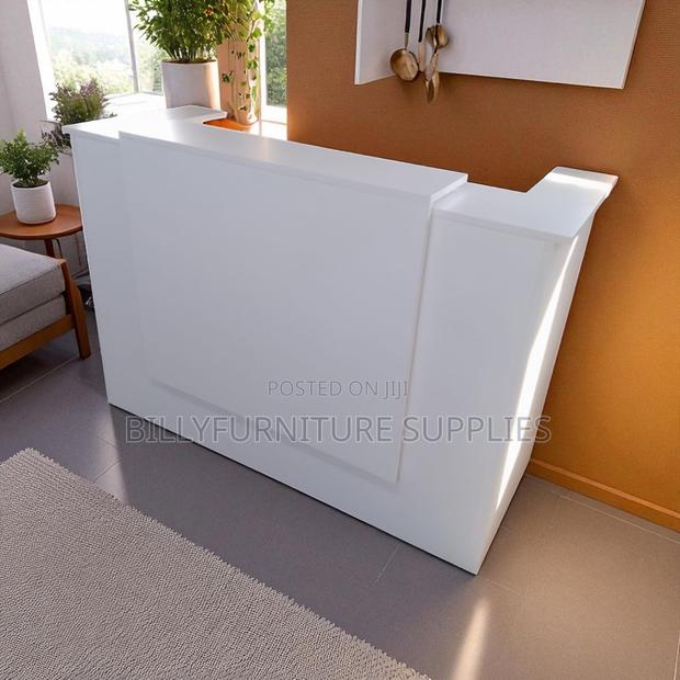 White Reception Desk - main view