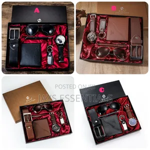 6-in-1 Mens Valentines Gift Set With Belt , Watch , Wallet , Sun Glass