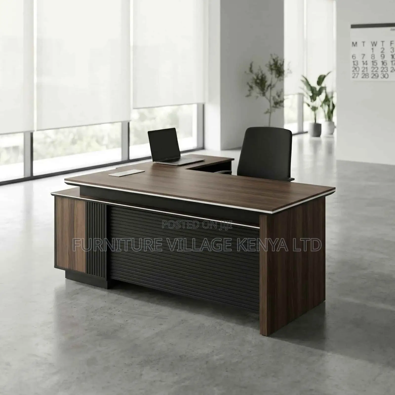 Office Desk; 160cm Executive Office Desk With Drawers