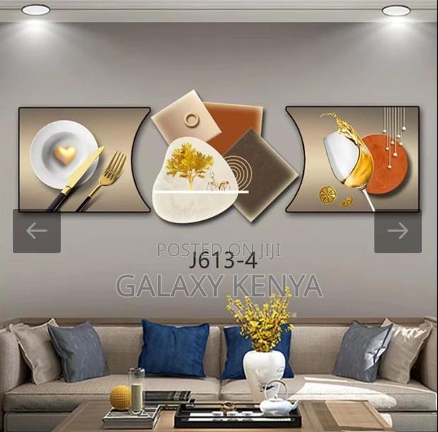 3pc 3in1 30x125cm Decor Wall Clock Elegant Wall Hanging - thumbnail 3