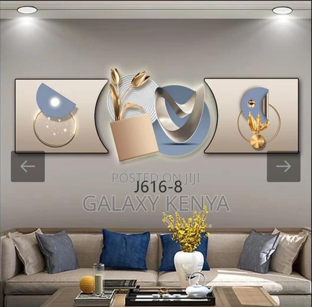 3pc 3in1 30x125cm Decor Wall Clock Elegant Wall Hanging - thumbnail 5