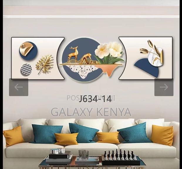3pc 3in1 30x125cm Decor Wall Clock Elegant Wall Hanging - thumbnail 6